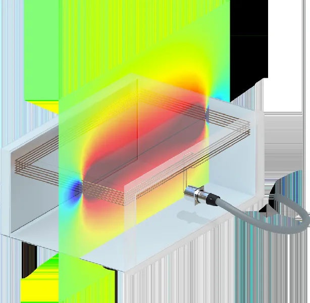 Disegno tecnico di un dispositivo a radiofrequenza