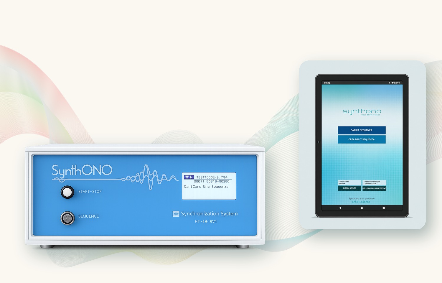 Unità SynthONO e tablet connesso